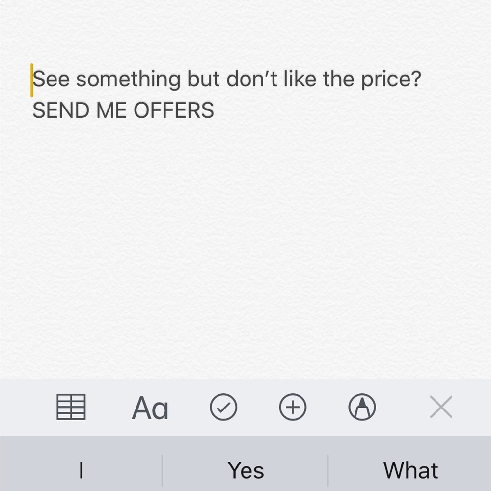 ACCEPTING ALL OFFERS